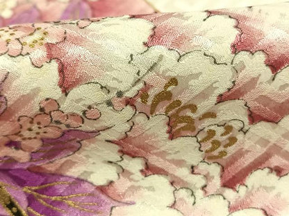 平和屋着物●豪華振袖　絞り　雲取り扇面花文　金彩　やまと誂製　正絹　逸品　AABI1776fy