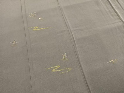 平和屋着物●訪問着　刺繍　草花文　金糸　正絹　逸品　AABI1777fy