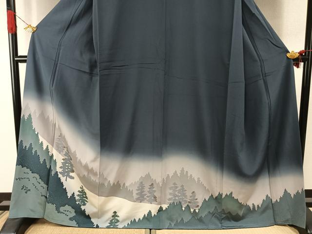 平和屋着物●色留訪問着　樹林文　暈し染め　金彩　正絹　逸品　AABI1780fy