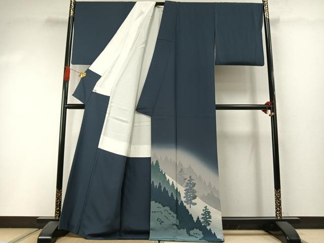 平和屋着物●色留訪問着　樹林文　暈し染め　金彩　正絹　逸品　AABI1780fy