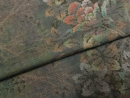 平和屋着物●本場大島紬　カタス9マルキ　枝花文　正絹　逸品　AABI1781fy