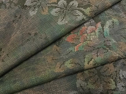 平和屋着物●本場大島紬　カタス9マルキ　枝花文　正絹　逸品　AABI1781fy