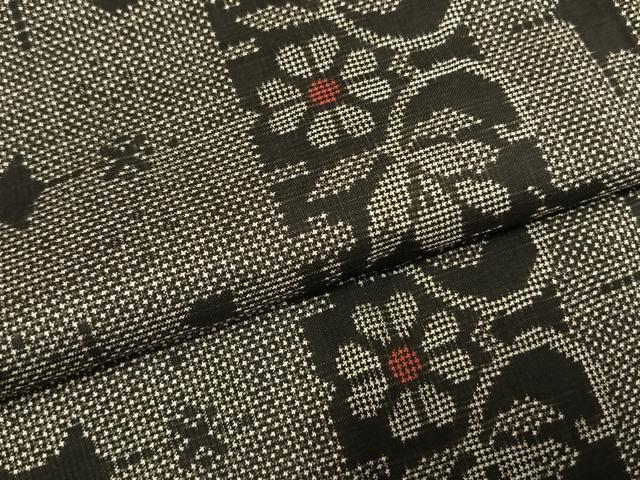 平和屋着物●本場大島紬　一元7マルキ　花唐草文　正絹　逸品　AABI1783fy