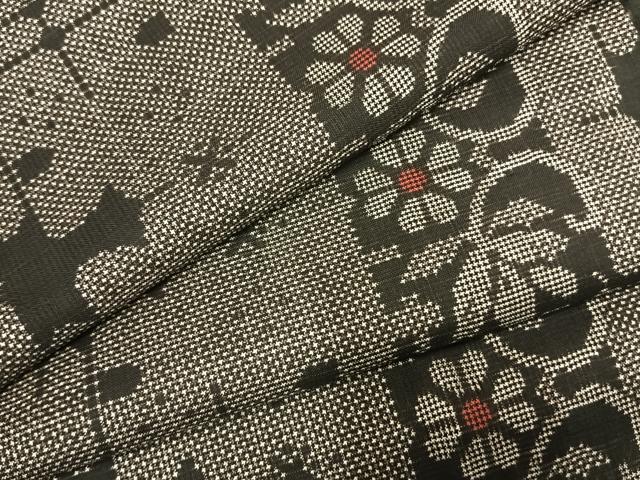 平和屋着物●本場大島紬　一元7マルキ　花唐草文　正絹　逸品　AABI1783fy