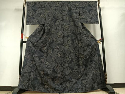 平和屋着物●本場大島紬　カタス　切嵌花唐草文　正絹　逸品　AABI1784fy