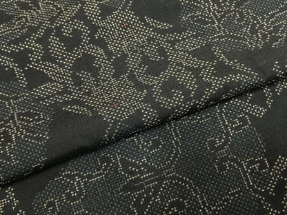 平和屋着物●本場大島紬　カタス　切嵌花唐草文　正絹　逸品　AABI1784fy