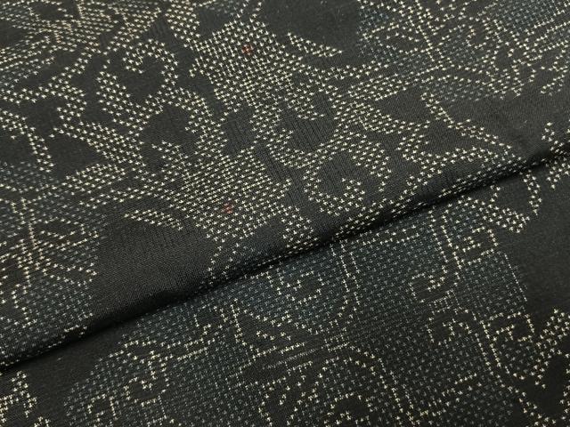 平和屋着物●本場大島紬　カタス　切嵌花唐草文　正絹　逸品　AABI1784fy