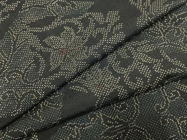 平和屋着物●本場大島紬　カタス　切嵌花唐草文　正絹　逸品　AABI1784fy
