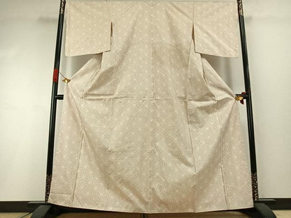 平和屋着物●本場大島紬　白大島　一元絣　麻の葉文様　正絹　逸品　AABI1785fy