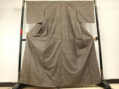 平和屋着物●本場大島紬　カタス9マルキ　幾何学花文　正絹　逸品　AABI1789fy