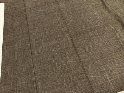 平和屋着物●本場大島紬　カタス9マルキ　幾何学花文　正絹　逸品　AABI1789fy