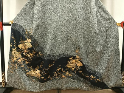 平和屋着物●訪問着　地紙花文　たたき染め　金銀彩　鈴乃屋扱い　正絹　逸品　AABI1790fy