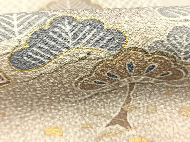 平和屋着物●訪問着　友禅　作家物　立波風景松文　暈し染め　金彩　正絹　逸品　AABI1792fy