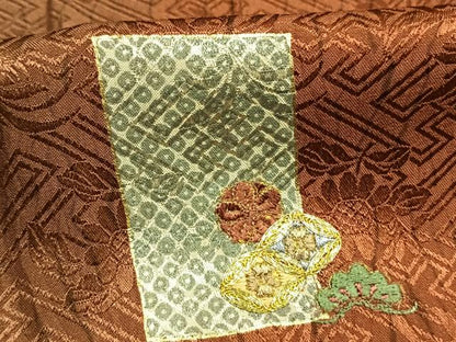 平和屋着物●訪問着　駒刺繍　色紙花文　暈し染め　金彩　正絹　逸品　未使用　AABI1797fy