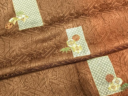 平和屋着物●訪問着　駒刺繍　色紙花文　暈し染め　金彩　正絹　逸品　未使用　AABI1797fy
