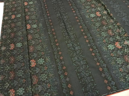 平和屋着物●本場大島紬　カタス7マルキ　草花文　正絹　逸品　未使用　AABI1798fy