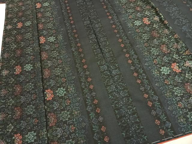平和屋着物●本場大島紬　カタス7マルキ　草花文　正絹　逸品　未使用　AABI1798fy