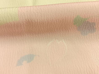 平和屋着物●長襦袢　袷　舞桜文　正絹　逸品　AABI1802fy