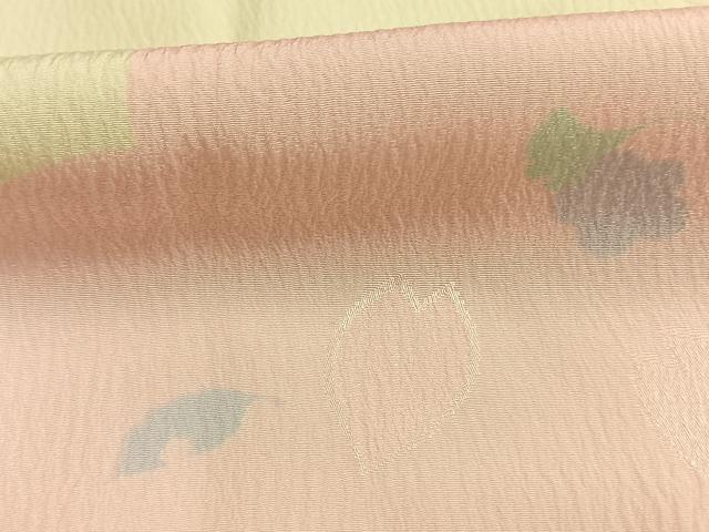 平和屋着物●長襦袢　袷　舞桜文　正絹　逸品　AABI1802fy