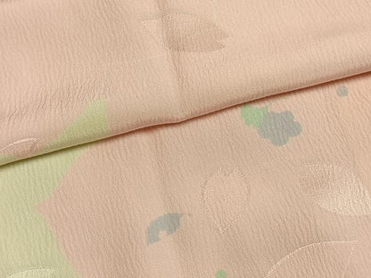 平和屋着物●長襦袢　袷　舞桜文　正絹　逸品　AABI1802fy