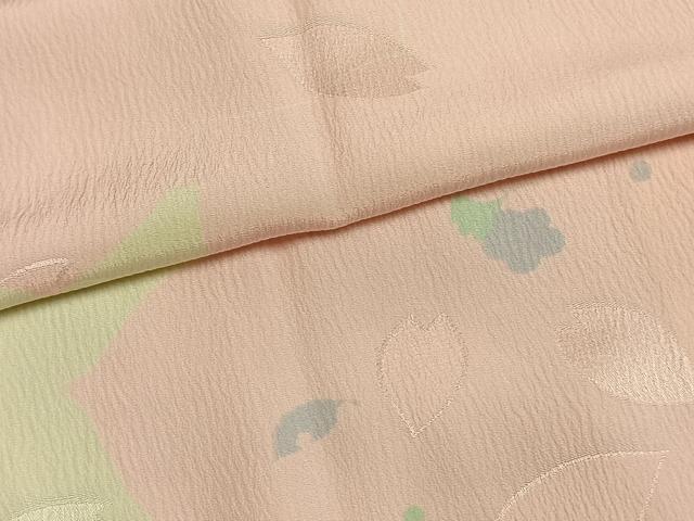 平和屋着物●長襦袢　袷　舞桜文　正絹　逸品　AABI1802fy