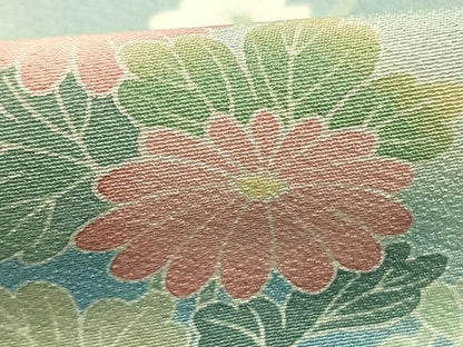 平和屋着物●訪問着　友禅　作家物　峰山　草花文　暈し染め　正絹　逸品　AABI1804fy