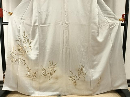 平和屋着物●訪問着　刺繍　白鷺　暈し染め　正絹　逸品　AABI1805fy