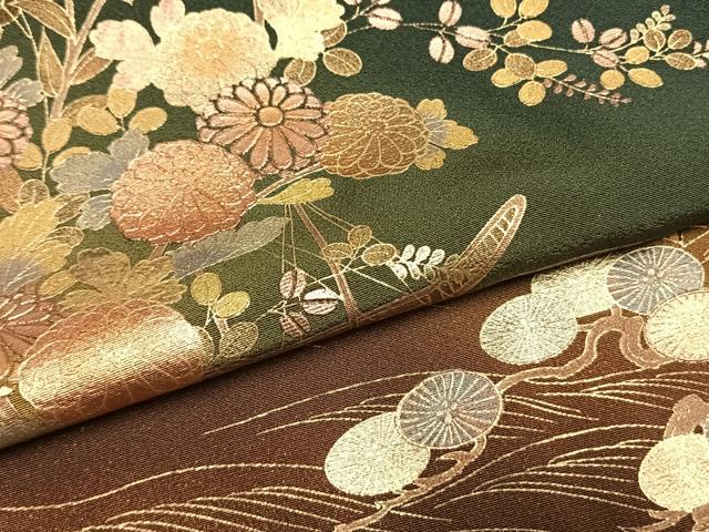 平和屋着物●訪問着　草花文　暈し染め　金彩　正絹　逸品　AABI1806fy