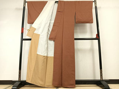 平和屋着物●本草木染作家　圓啓　江戸小紋　鮫小紋柄　正絹　逸品　AABI1807fy