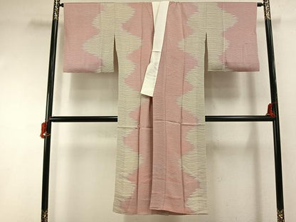平和屋着物●長襦袢　袷　よろけ縞　正絹　逸品　AABI1808fy