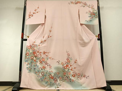 平和屋着物●訪問着　枝花文　暈し染め　金彩　正絹　逸品　AABI1809fy
