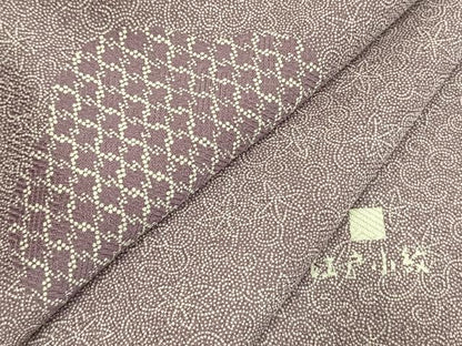 平和屋着物●江戸小紋　訪問着　唐草文　正絹　逸品　AABI1811fy