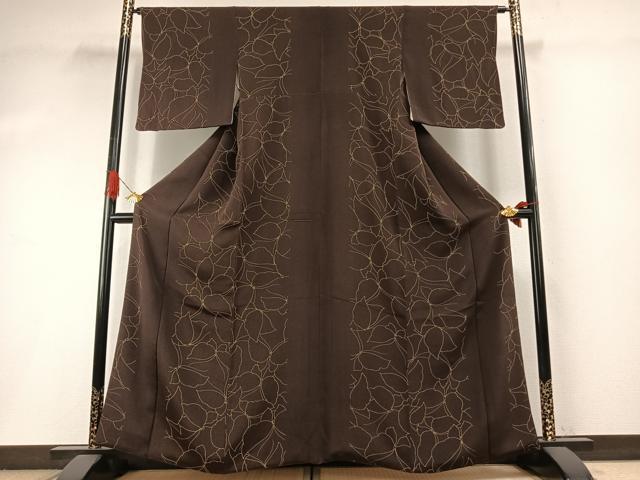 平和屋着物●上質な小紋　舞蝶文　正絹　逸品　AABI1814fy