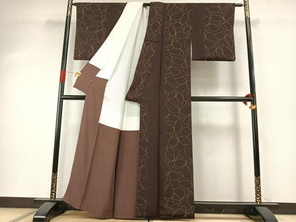 平和屋着物●上質な小紋　舞蝶文　正絹　逸品　AABI1814fy