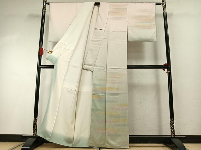 平和屋着物●人間国宝　福田喜三郎　訪問着　霞文　金彩　鈴乃屋扱い　正絹　逸品　AABI1815fy
