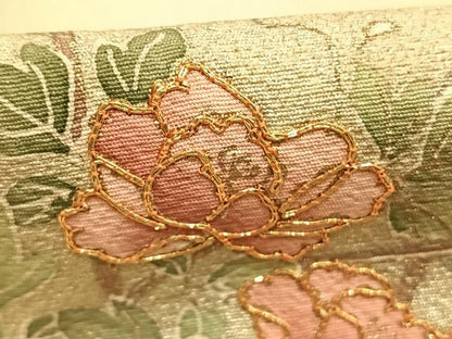 平和屋着物●訪問着　駒刺繍　草花文　金銀彩　銀座越後屋扱い　正絹　逸品　AABI1822fy