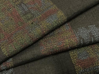 平和屋着物●本場結城紬　重要無形文化財　100亀甲　色紙重ね文　正絹　逸品　AABI1823fy