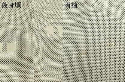 平和屋着物●本場大島紬　白大島　カタス7マルキ　色紙花文　やまと誂製　正絹　逸品　AABI1825fy