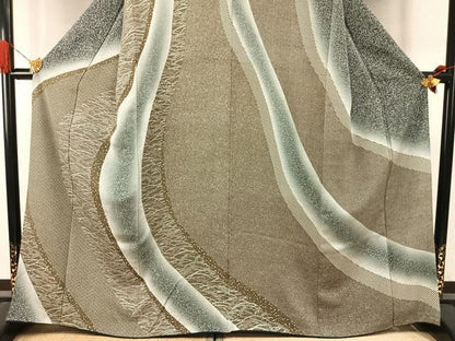平和屋着物●訪問着　流水文　暈し染め　正絹　逸品　AABI1827fy