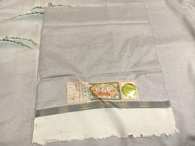 平和屋着物●本場縞大島紬　染大島　訪問着　作家物　風景文　織工房藤山謹製　証紙付き　正絹　逸品　未使用　AABI1829fy