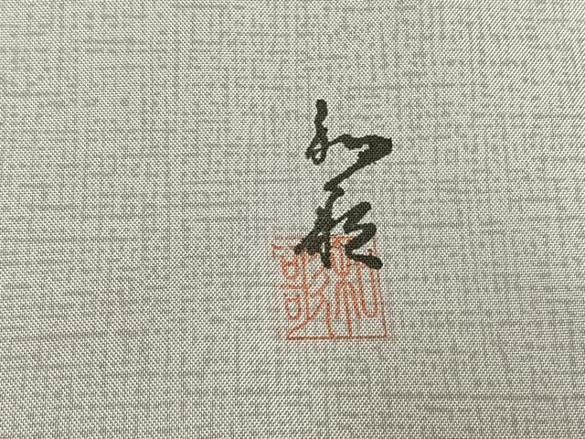 平和屋着物●本場縞大島紬　染大島　訪問着　作家物　風景文　織工房藤山謹製　証紙付き　正絹　逸品　未使用　AABI1829fy
