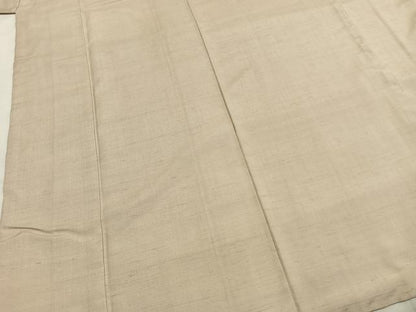 平和屋着物●結城紬　色無地　練色　正絹　逸品　AABI1830fy