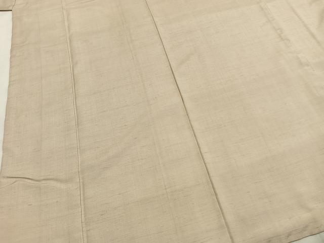 平和屋着物●結城紬　色無地　練色　正絹　逸品　AABI1830fy