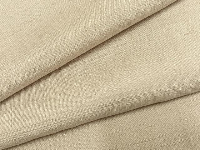 平和屋着物●結城紬　色無地　練色　正絹　逸品　AABI1830fy