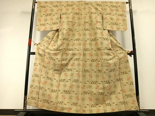 平和屋着物●上質な紬　琉球絣　正絹　逸品　AABI1831fy