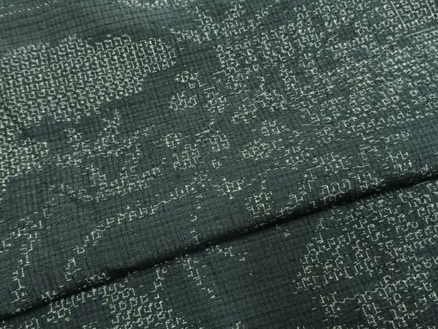 平和屋着物●結城紬　80亀甲　風景文　正絹　逸品　AABI1832fy