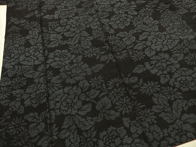 平和屋着物●結城紬　100亀甲　草花文　正絹　逸品　AABI1833fy