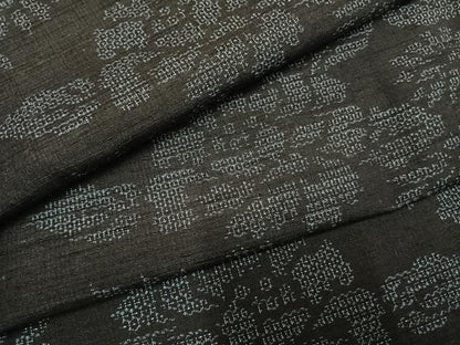 平和屋着物●結城紬　100亀甲　草花文　正絹　逸品　AABI1833fy