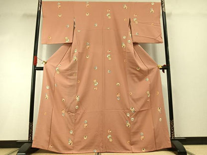 平和屋着物●青山みとも　小紋　花丸文　正絹　逸品　AABI1834fy