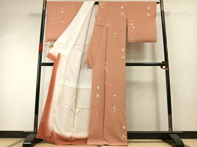 平和屋着物●青山みとも　小紋　花丸文　正絹　逸品　AABI1834fy